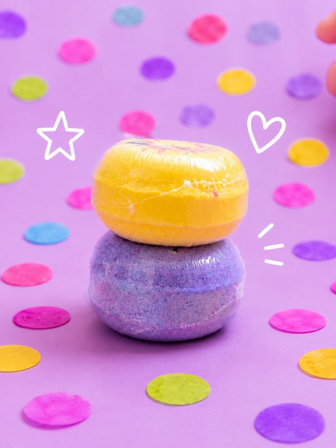 Donut Bath Bomb Gift Set – Lemon Meringue & Blueberry Crisp Birthday Bath Bomb Duo
