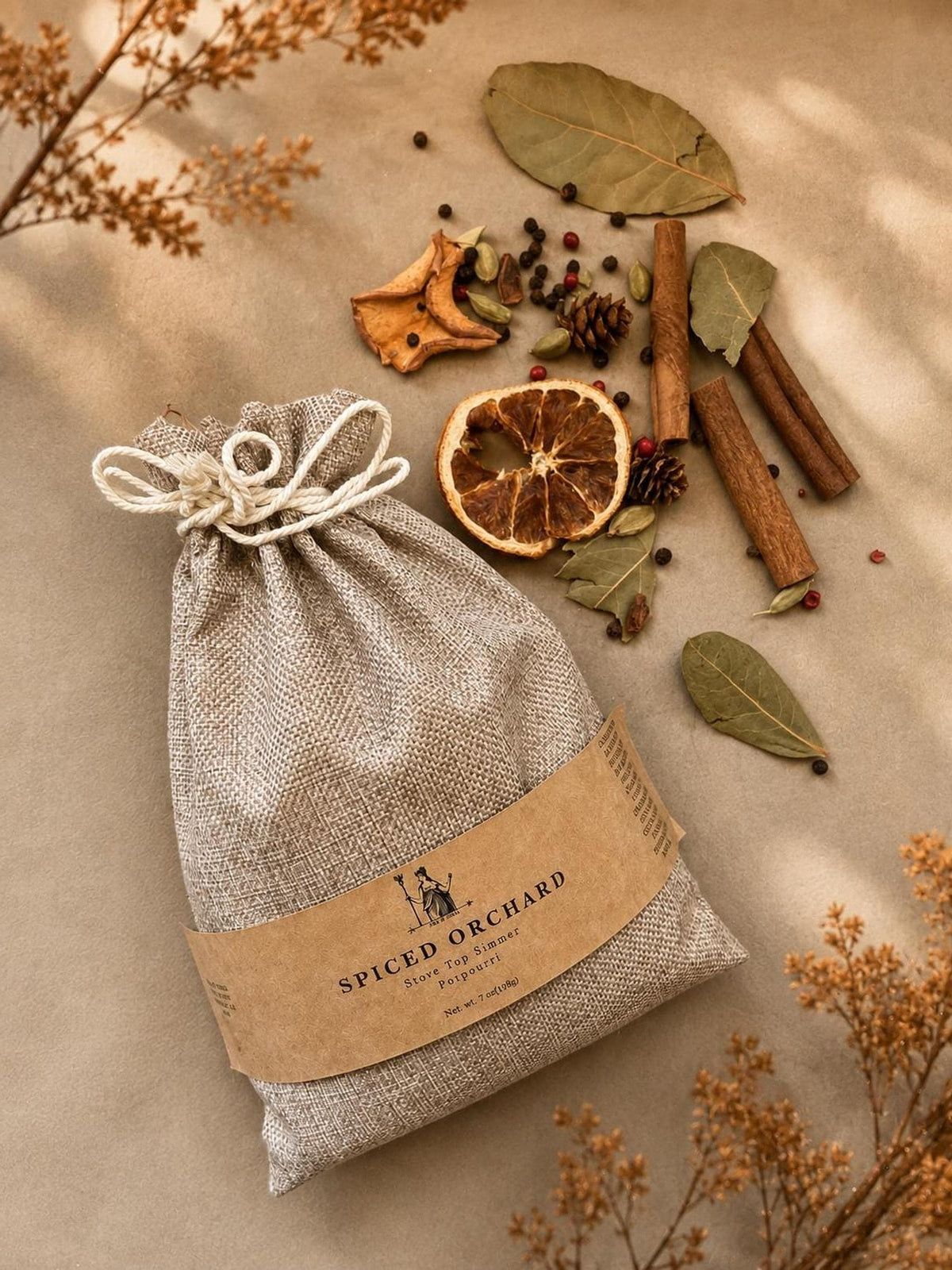 Spiced Potpourri Simmer Pot Kit in Reusable Muslin Bag | 7 oz