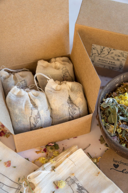 Floral Bath Tea Soak: Relaxing Herbal Blend - Pack of 4