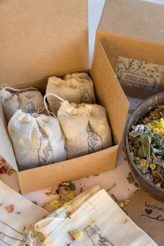 Floral Bath Tea Soak: Relaxing Herbal Blend - Pack of 4