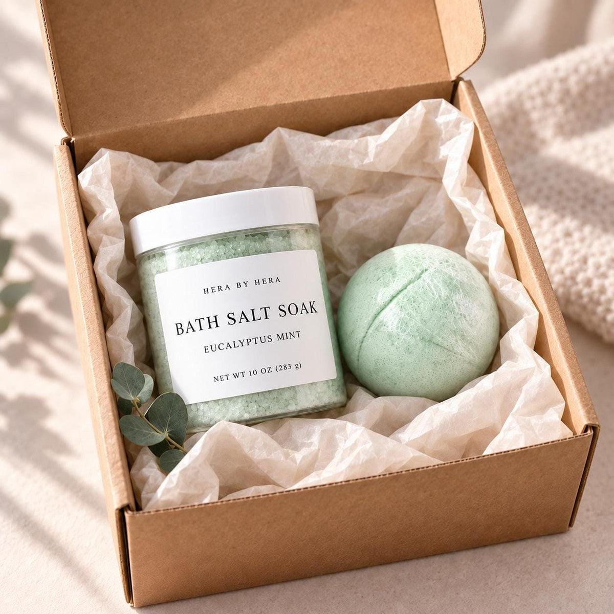 Eucalyptus Peppermint Epsom Salt Bath Set – Invigorating Spa Ritual |  Gifts For Her