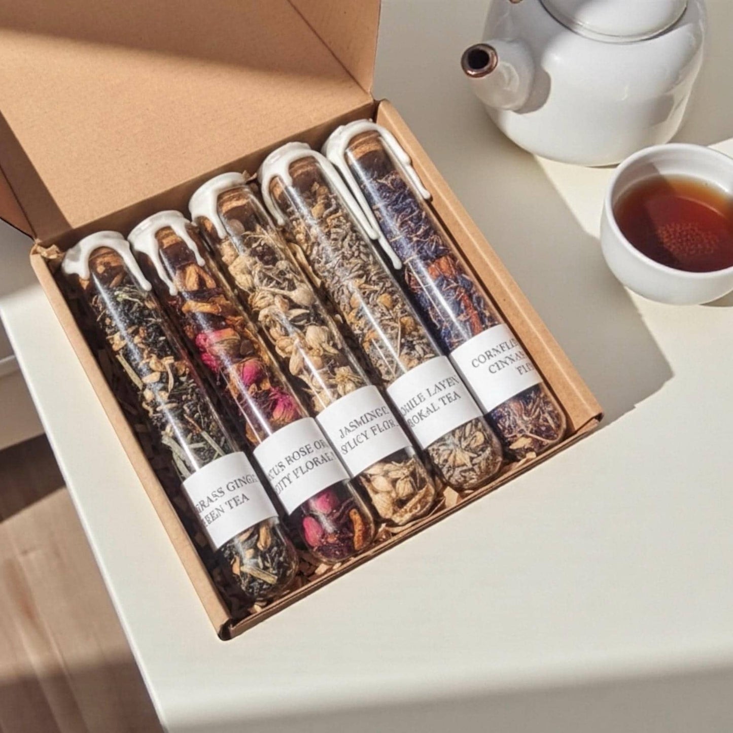 Herbal Tea Sampler | Glass Tube Tea Gift Set