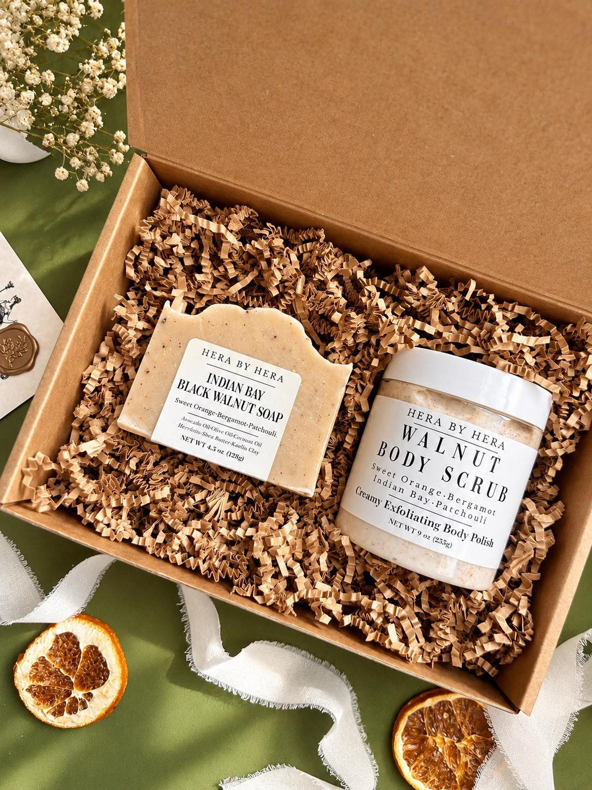 Walnut Body Scrub & Indian Bay Black Walnut Powder  Soap Duo