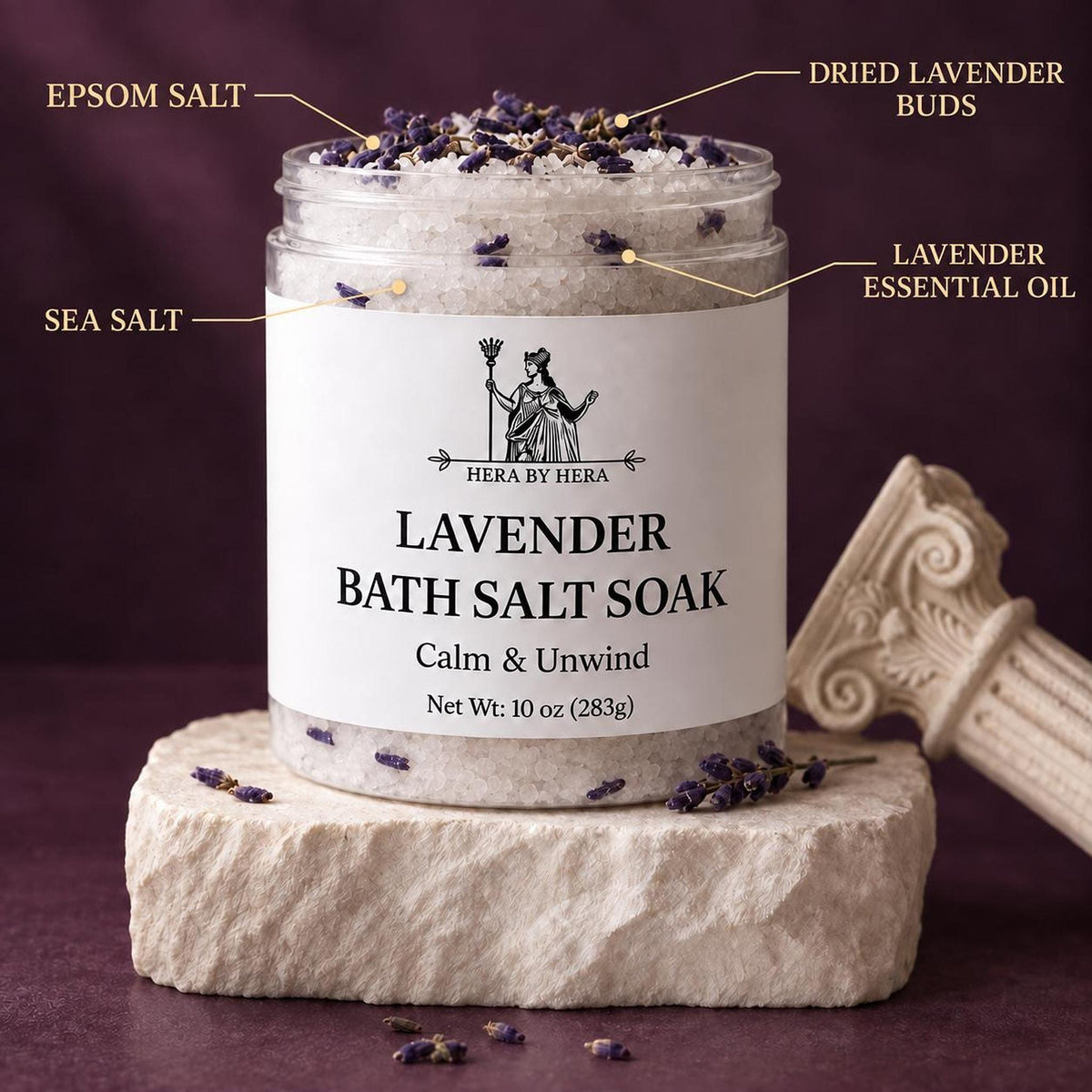 Bath Salts Soak with Sea Salt and Essential Oils | lavender, Eucalyptus, Citrus Calendula | Walnut Body Scrub