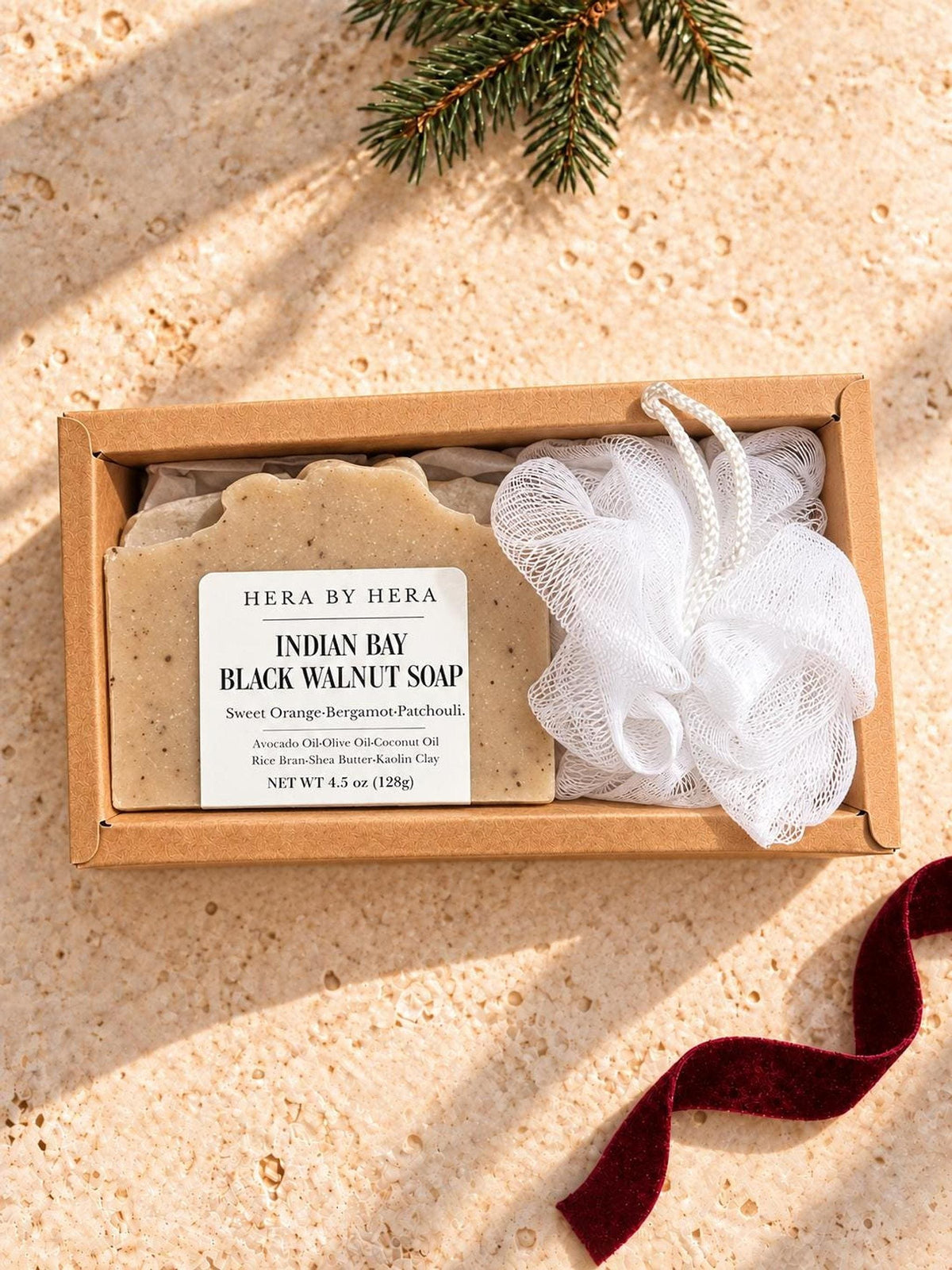 Soap Variety Set, Natural Bath Collection in Kraft Gift Box