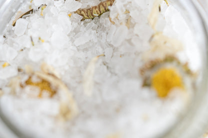 Botanical Bath Salt Soak in Glass Jar with Bamboo Spoon | Rose, Lavender, Citrus & Jasmine | Hera by Hera