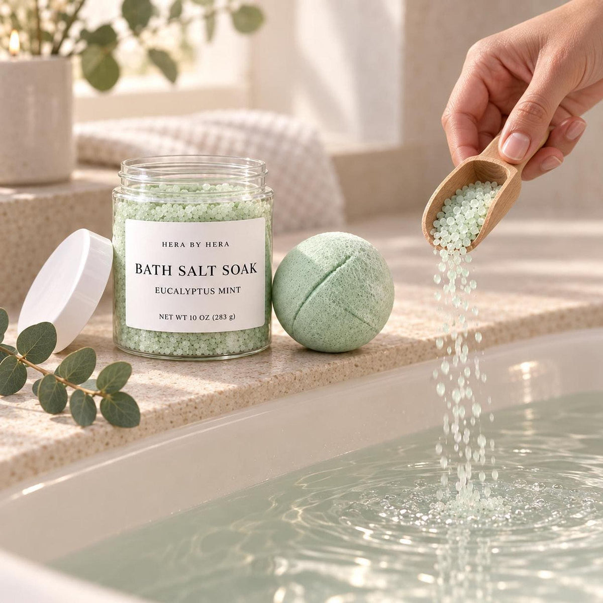 Eucalyptus Peppermint Epsom Salt Bath Set – Invigorating Spa Ritual |  Gifts For Her