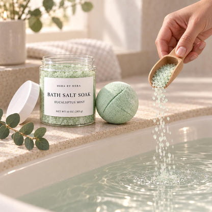 Eucalyptus Peppermint Epsom Salt Bath Set – Invigorating Spa Ritual |  Gifts For Her