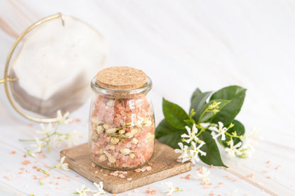 Botanical Bath Salt Soak in Glass Jar with Bamboo Spoon | Rose, Lavender, Citrus & Jasmine | Hera by Hera