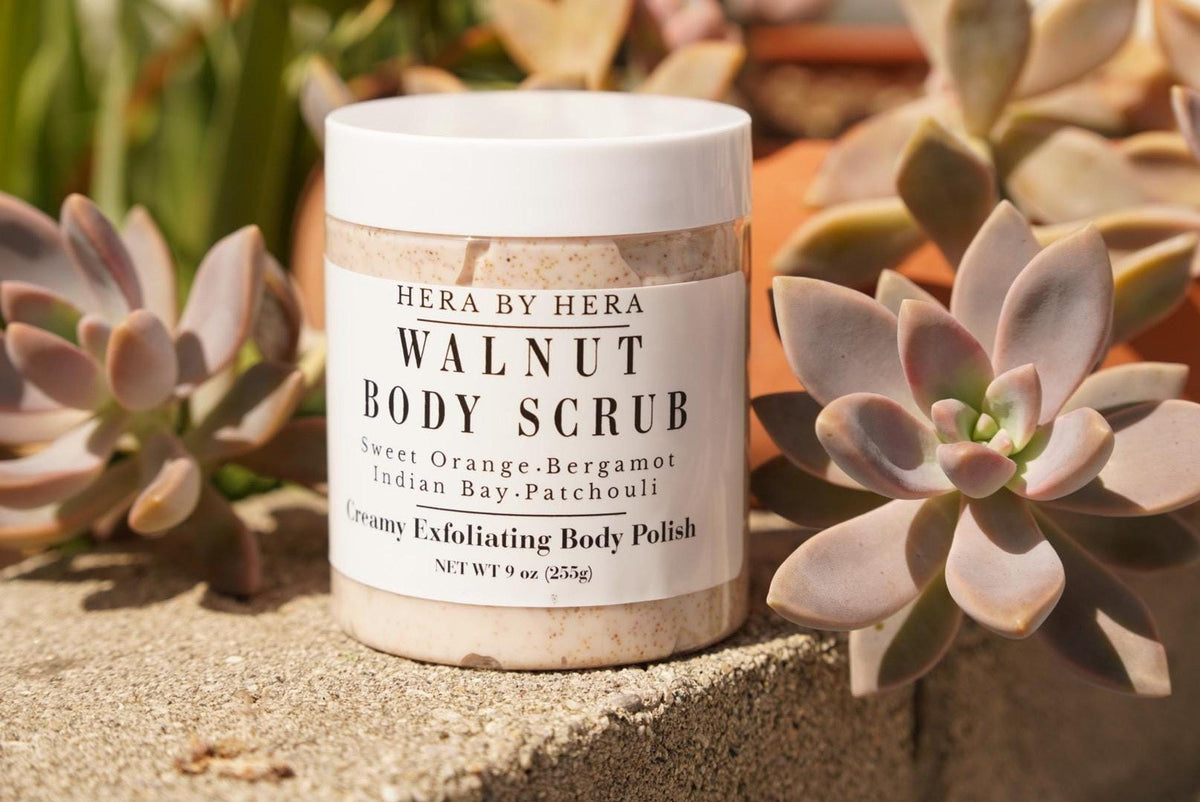 Walnut Body Scrub, Creamy Indian Bay Exfoliator with Sweet Orange, 9 oz