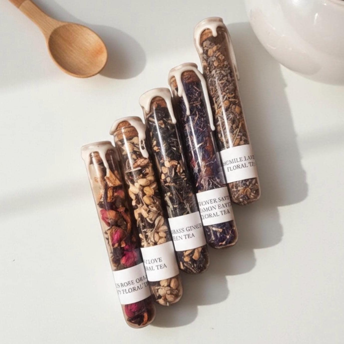 Herbal Tea Sampler | Glass Tube Tea Gift Set