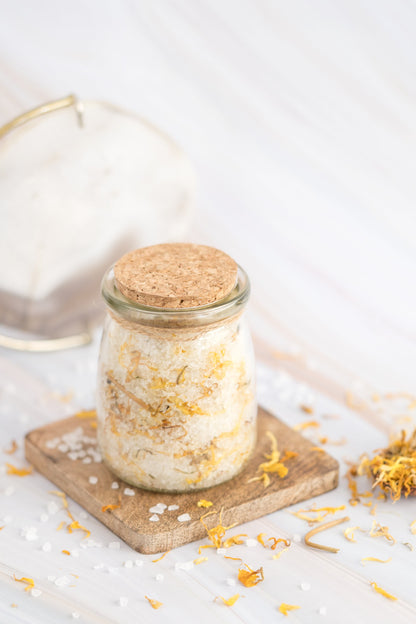 Botanical Bath Salt Soak in Glass Jar with Bamboo Spoon | Rose, Lavender, Citrus & Jasmine | Hera by Hera