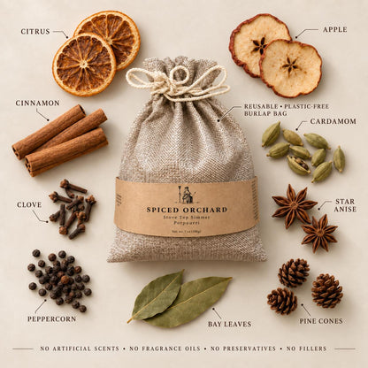 Spiced Potpourri Simmer Pot Kit in Reusable Muslin Bag | 7 oz