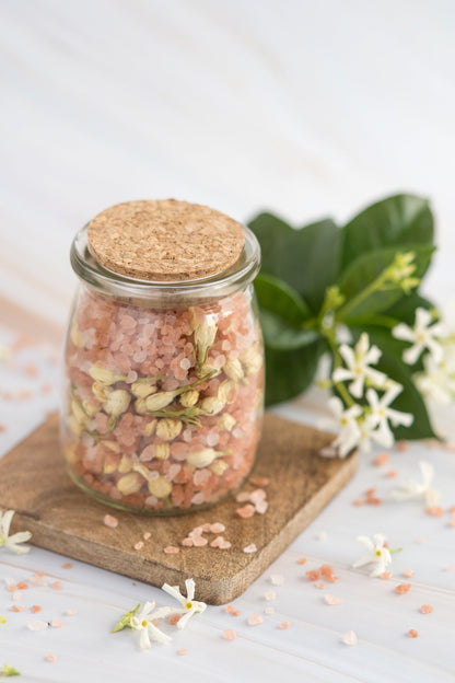 Botanical Bath Salt Soak in Glass Jar with Bamboo Spoon | Rose, Lavender, Citrus & Jasmine | Hera by Hera