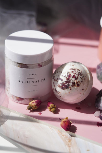 Rose Thinking of  You Spa Gift Set of 2 | Bath Salts and Bath Bomb