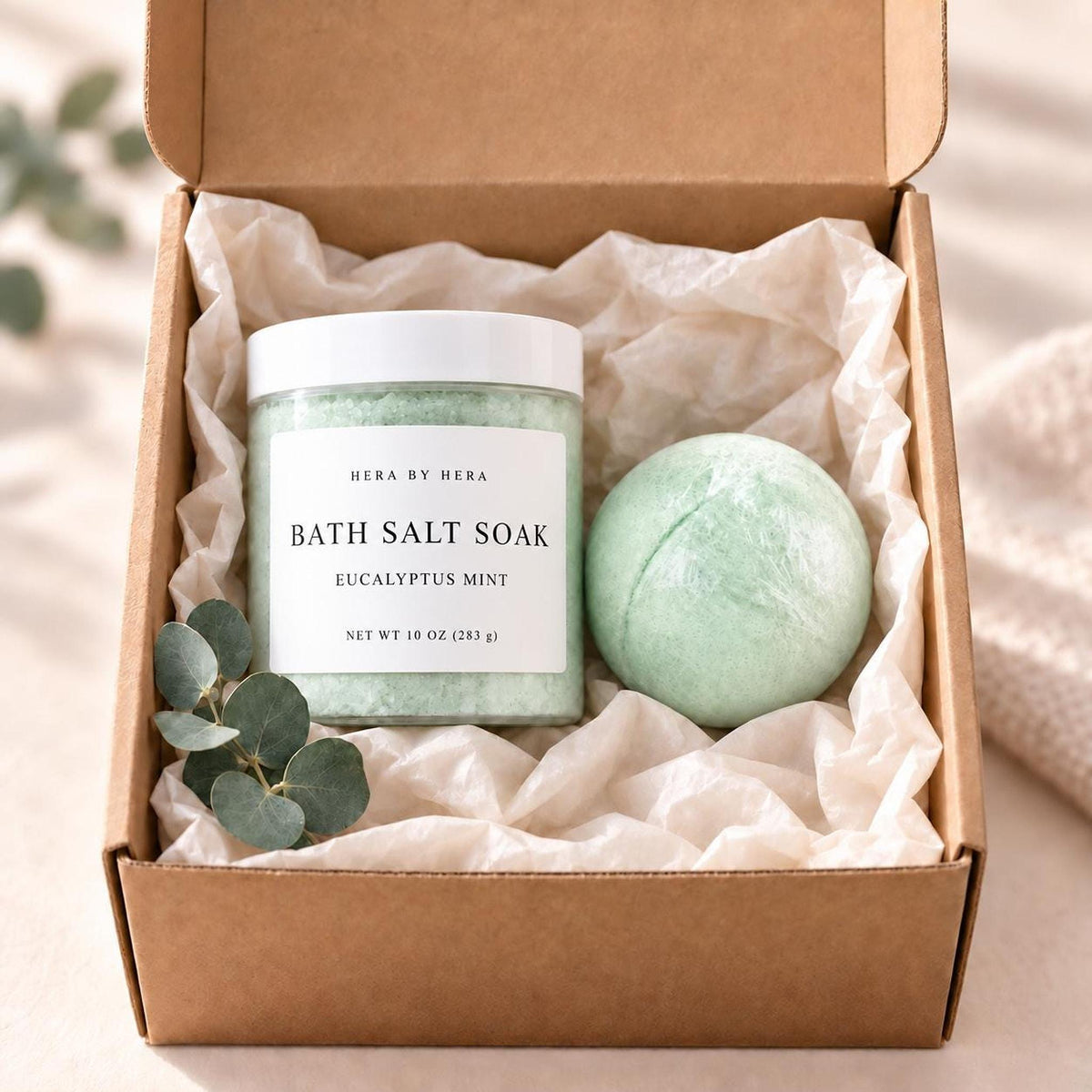 Eucalyptus Peppermint Epsom Salt Bath Set – Invigorating Spa Ritual |  Gifts For Her