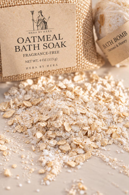 Cozy Bath Gift Set with Oatmeal Bath Soak & Candle | Relaxing Self Care Gift for Her