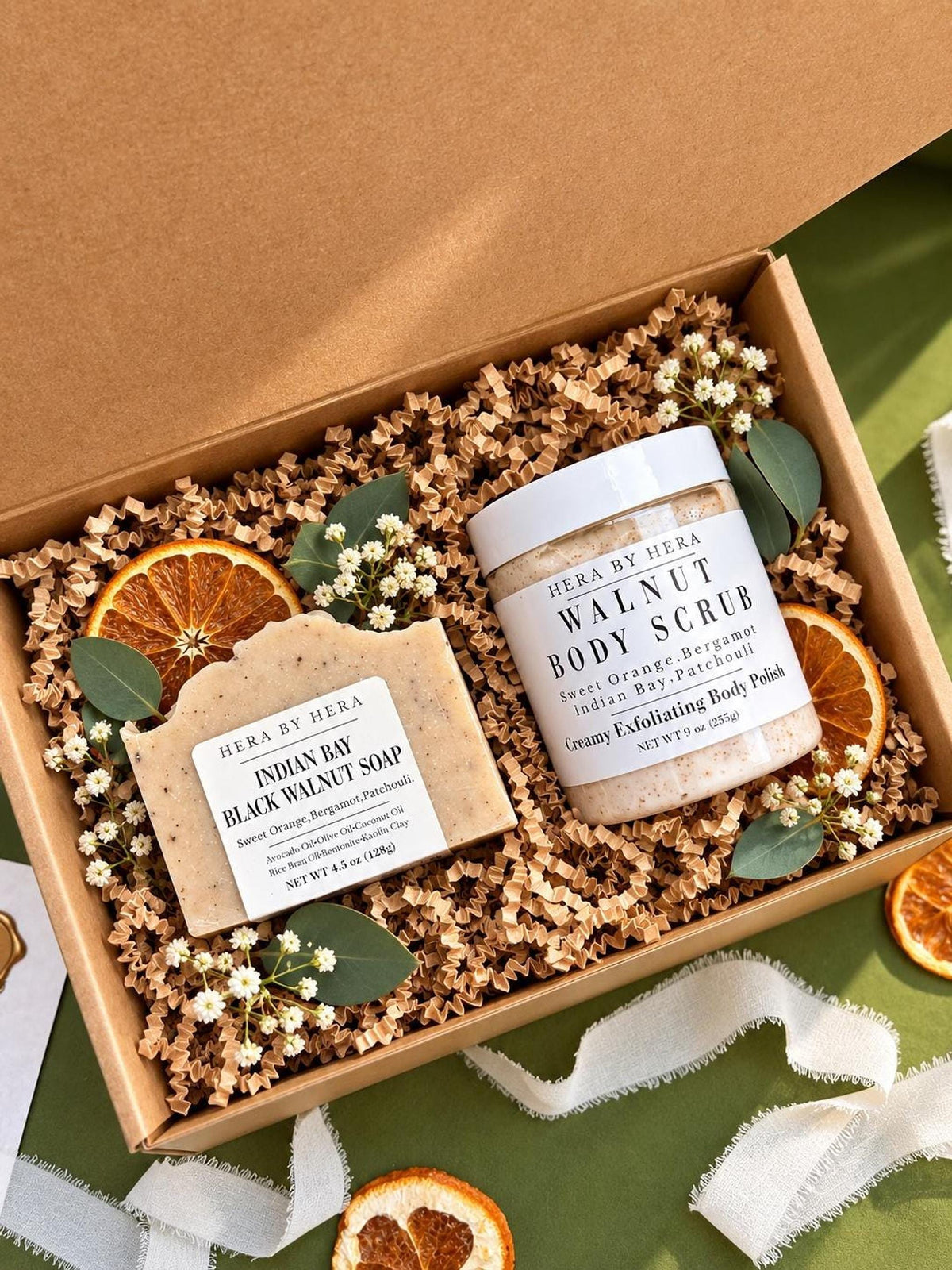 Walnut Body Scrub & Indian Bay Black Walnut Powder  Soap Duo