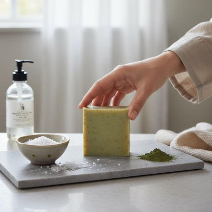 Lavender Spa Gift Set, Bath Salt And Olive Oil Soap In Kraft Box