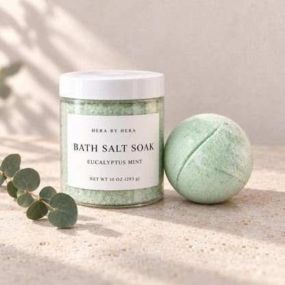 Eucalyptus Peppermint Epsom Salt Bath Set – Invigorating Spa Ritual |  Gifts For Her