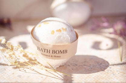 Bath Salts Gift Set with Bath bomb & soap | Christmas Stocking Stuffers Unique Holiday Gift For Her | Oatmeal Milk and Honey.